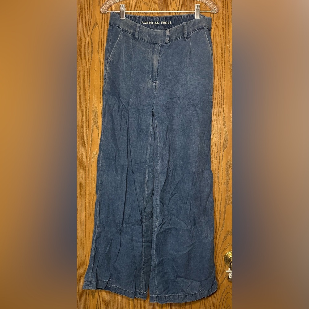 American Eagle Outfitters Women's Denim Blue Trousers